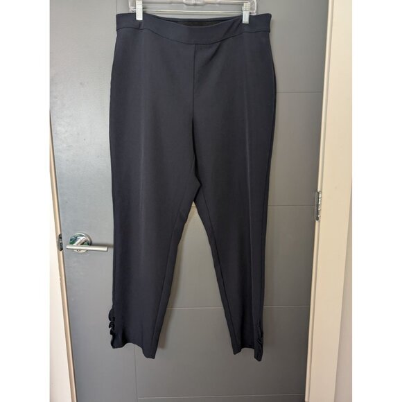 Worthington Women's Navy Pull-On Dress‎ Pants With Side Ruffle Detail - 16L - Picture 1 of 9